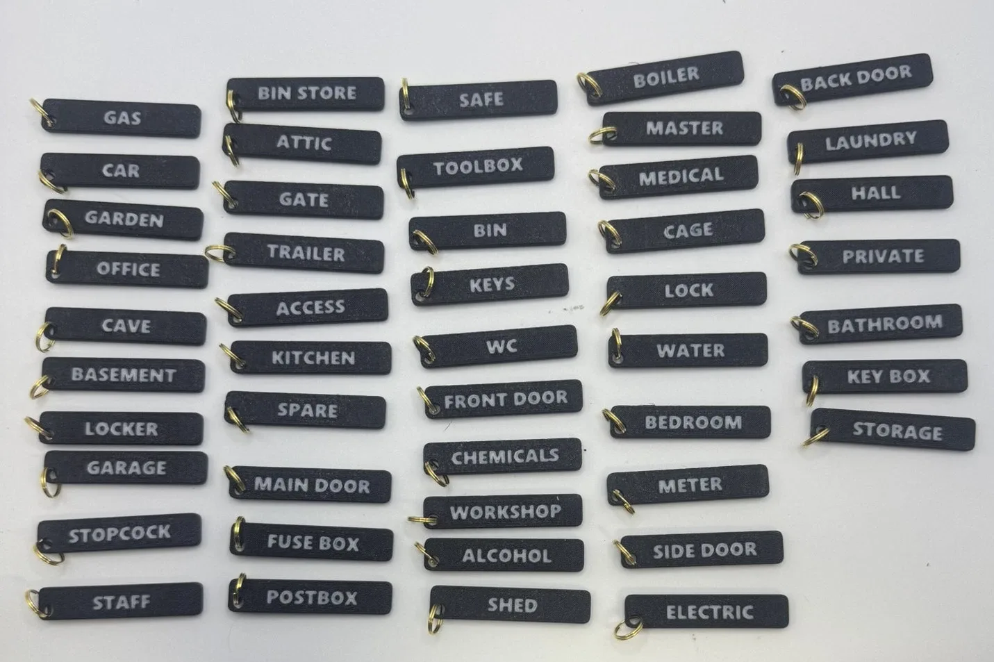 PETG Key Organiser Tags with 10mm Hanging Hole